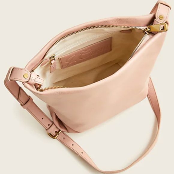 NWT J. Crew Oslo soft leather bucket bag crossbody bag purse RED - Picture 4 of 5